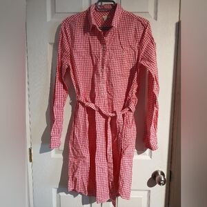 GAP Pink and White Gingham Shirt-Dress